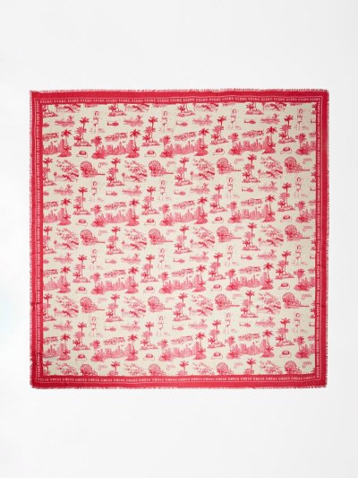 Női Guess Printed Kefiah Rózsaszín | HU-743034