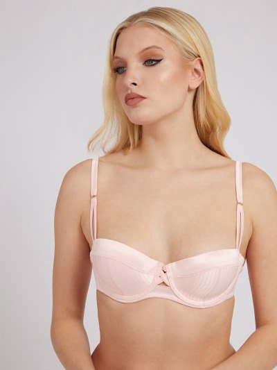 Női Guess Párnázott Satin Balconette Fehérnemű Rózsaszín | HU-791099