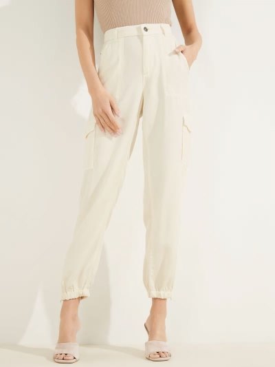 Női Guess Relaxed-fit Chino Nadrág Krém | HU-133699