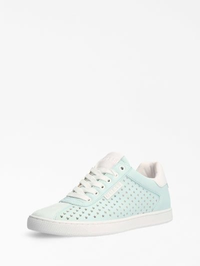 Női Guess Ritzi Perforated Star Tornacipő Világos Kék | HU-669610