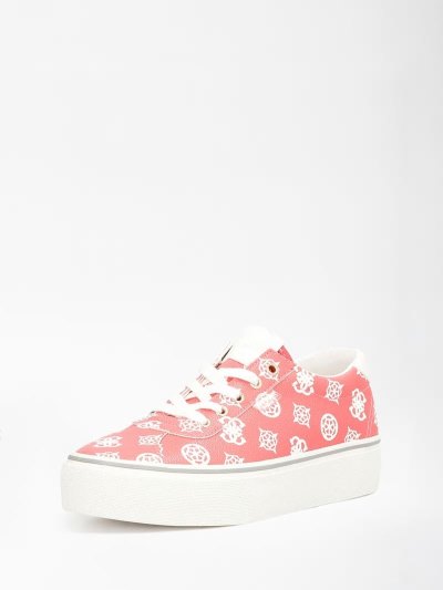 Női Guess Sanam 4g Peony Logo Tornacipő Piros | HU-527278