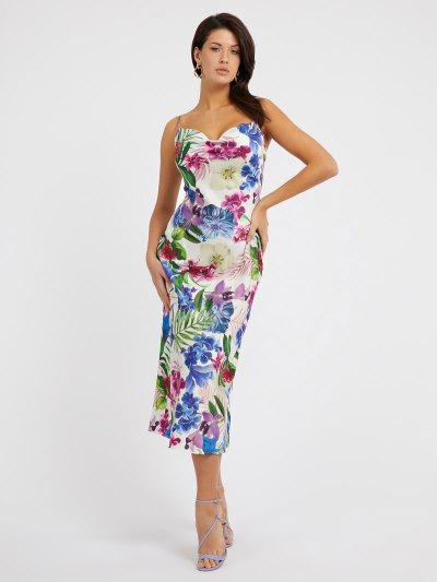 Női Guess Satin`Slip Ruha Színes | HU-374360