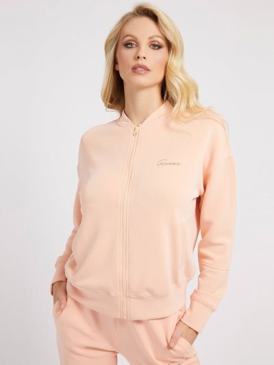 Női Guess Scuba Zip Rögzítő Pulóverek Rózsaszín | HU-059708
