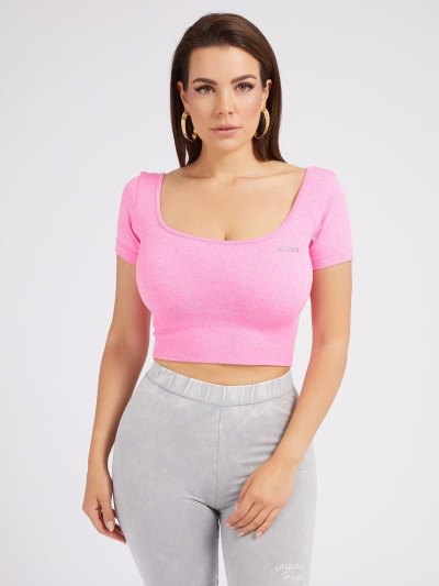 Női Guess Seamless Crop Felsők Rózsaszín | HU-159991