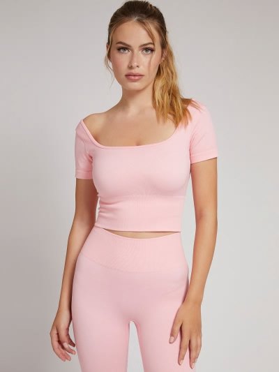 Női Guess Seamless Crop Felsők Világos Rózsaszín | HU-550578