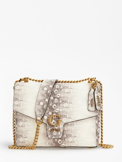 Női Guess Shenny Python-print Mini Crossbody Táska Szürke | HU-081743