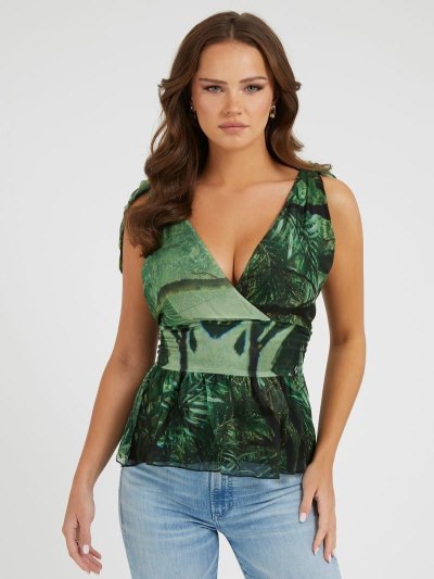 Női Guess Silk Blend Felsők Színes | HU-430343