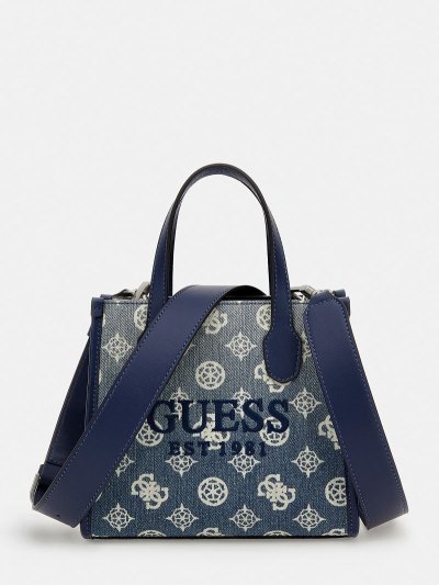 Női Guess Silvana Denim Mini Kézitáska Kék | HU-532107