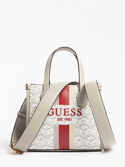 Női Guess Silvana G Cube Logo Micro Kézitáska Krém | HU-550840