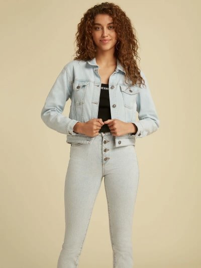 Női Guess Slim Farmer Dzsekik Világos Kék | HU-935626
