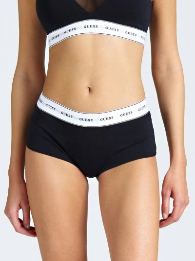 Női Guess Stretch Pamut Culotte Fekete | HU-465661