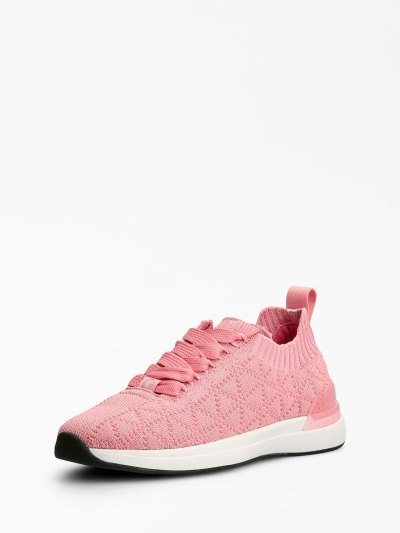 Női Guess Sweety Kötött Fabric Futócipő Rózsaszín | HU-139369