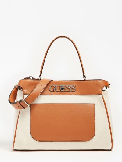Női Guess Uptown Chic Maxi Kézitáska Barna | HU-319652